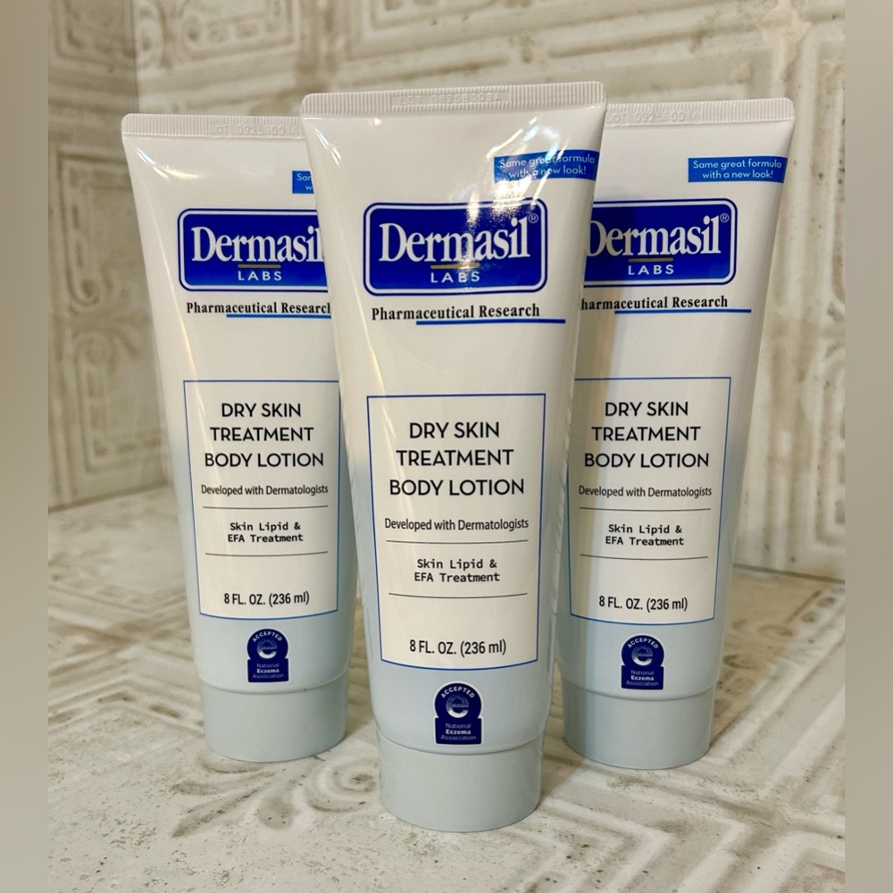 Lot Of 3 - Dermasil Dry Skin Treatment Body Lotion Skin Lipid EFA Treatment